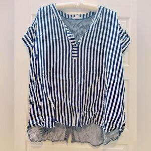 Jane and Delancey  Blue and White Striped Top, sz 3x